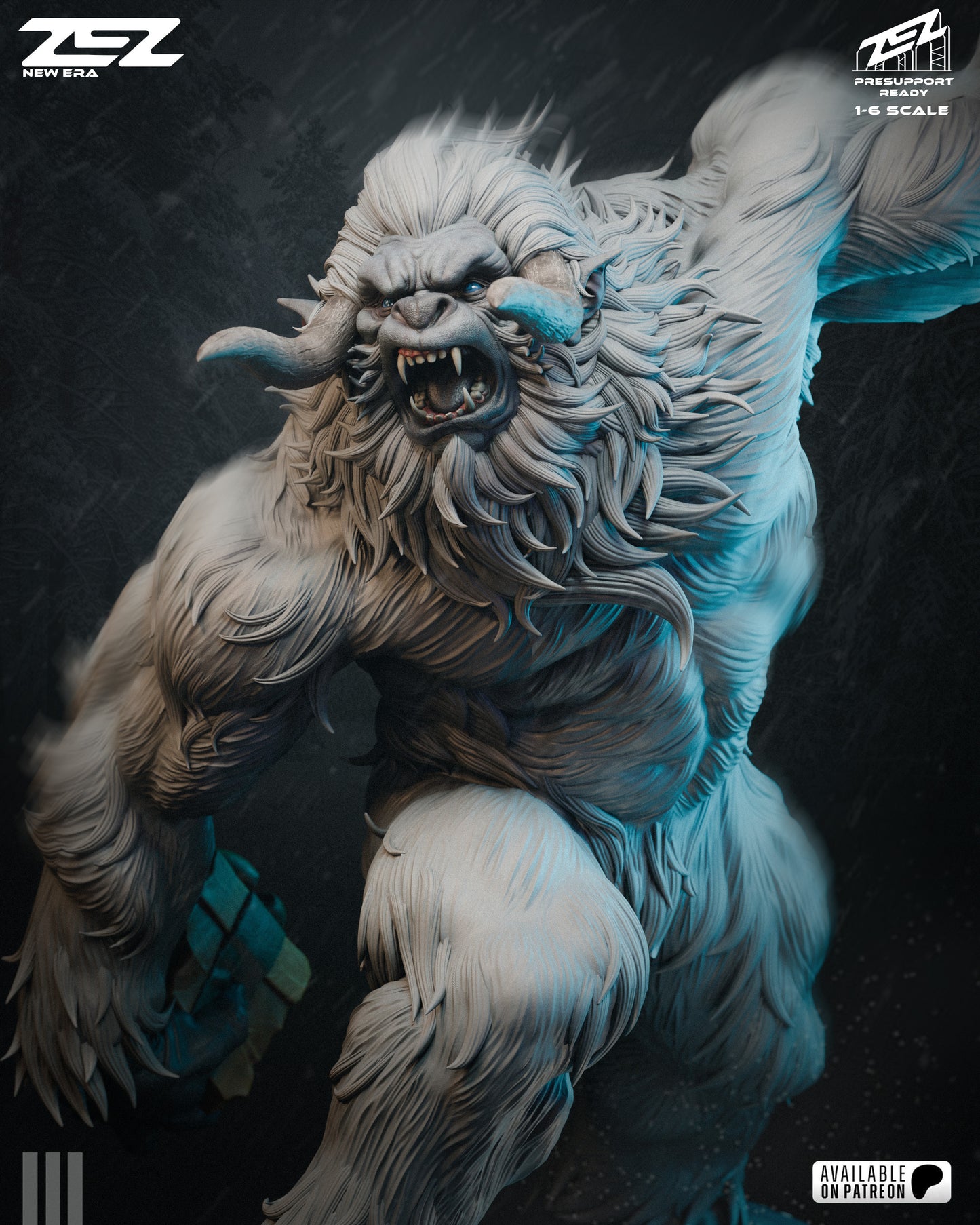Frozen Mountain Beast Figure – Collectible Fantasy Statue – Fanart