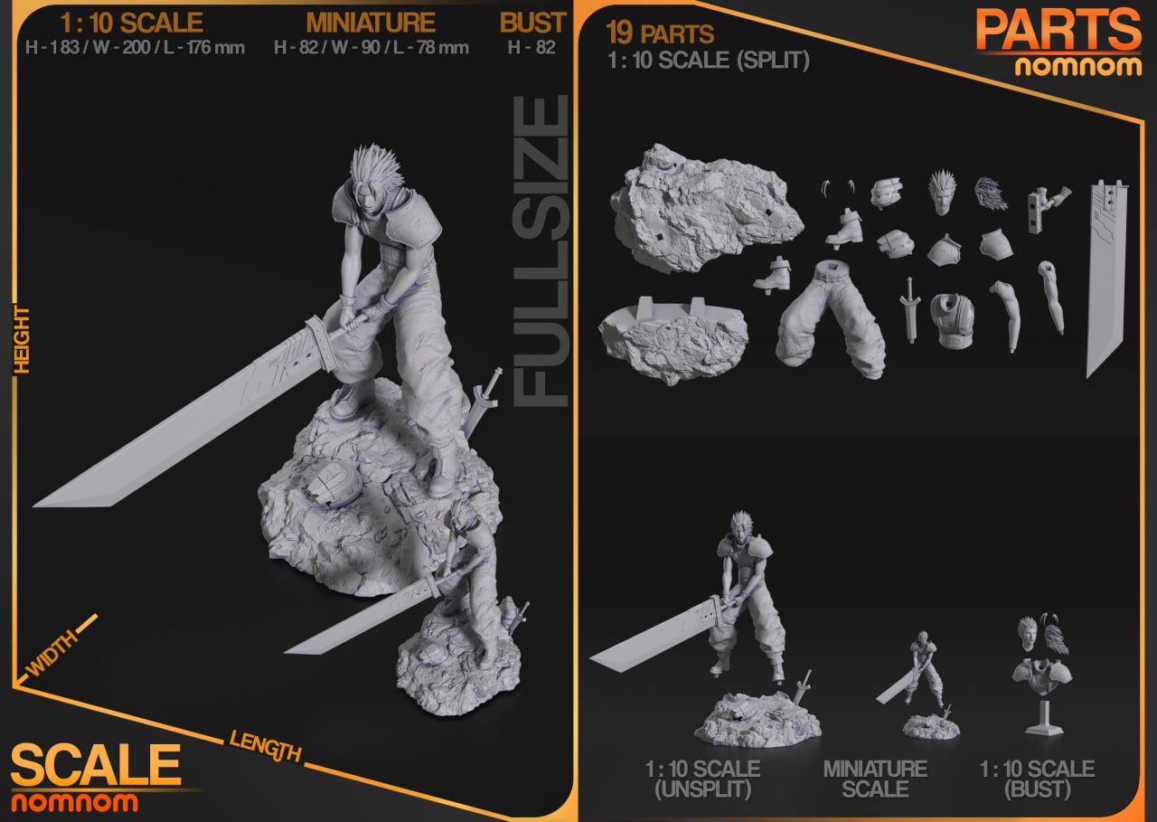 Hero of Midgar | Final Fantasy VII Resin Figure | JRPG Fanart Collectible