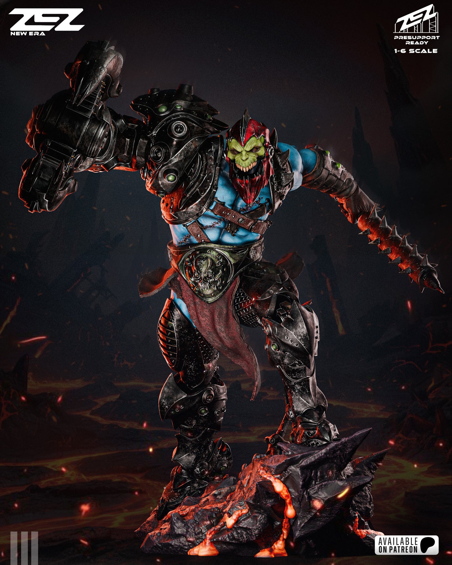 Cyber Jaw Warlord Figure – Collectible Fantasy Statue – Fanart