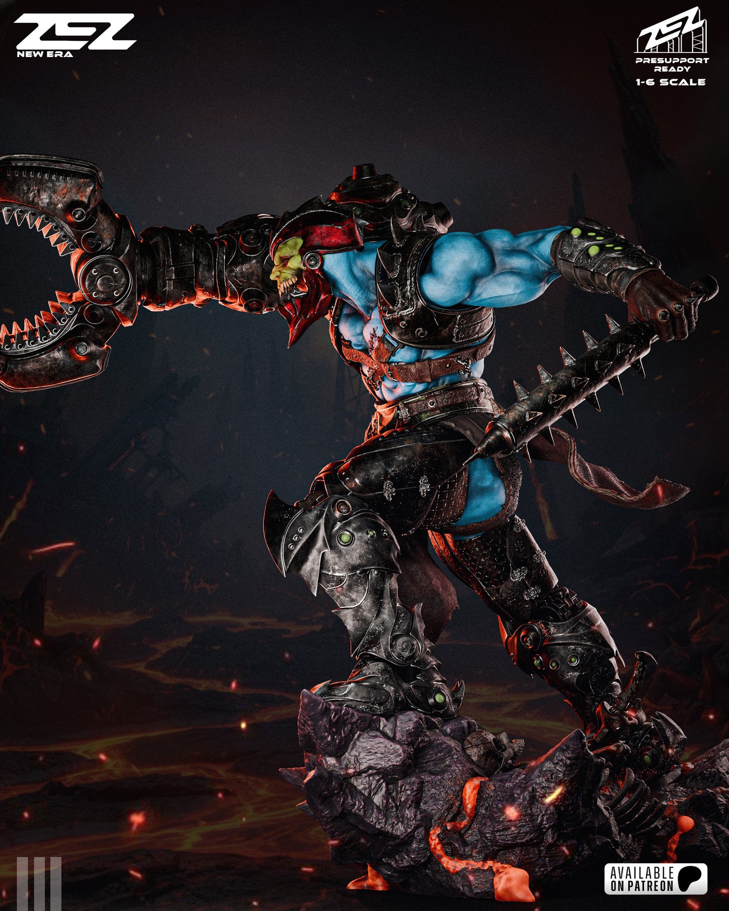 Cyber Jaw Warlord Figure – Collectible Fantasy Statue – Fanart