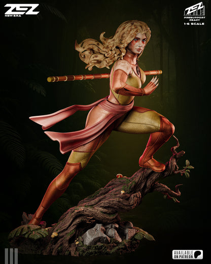 Feline Speed Warrior Figure – Collectible Fantasy Statue – Fanart