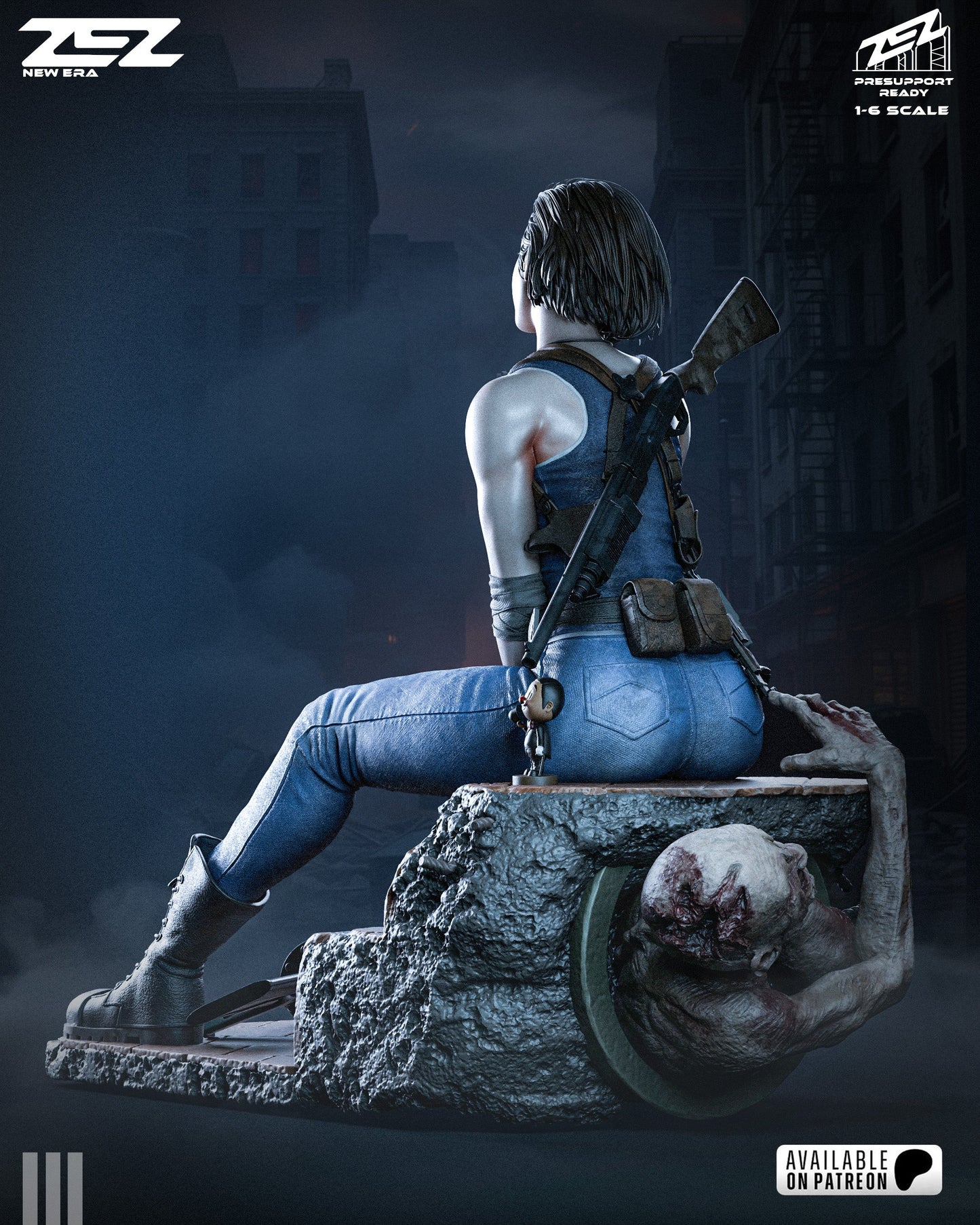 Jill Zombie Hunter | RPG Resin Statue | Fan Art Collectible