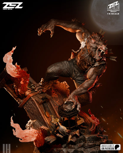 Moon Werewolf Beast Figure – Collectible Horror Statue – Fanart