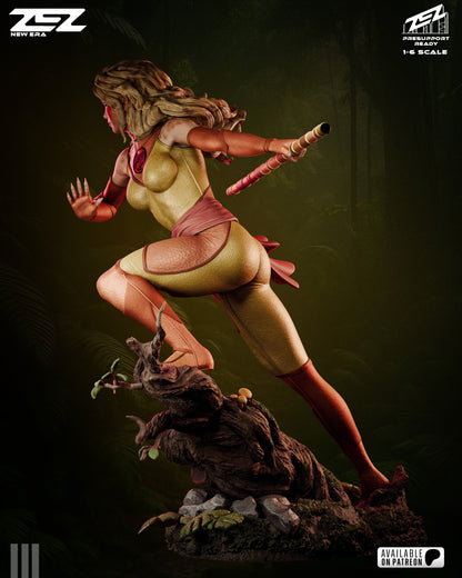 Feline Speed Warrior Figure – Collectible Fantasy Statue – Fanart