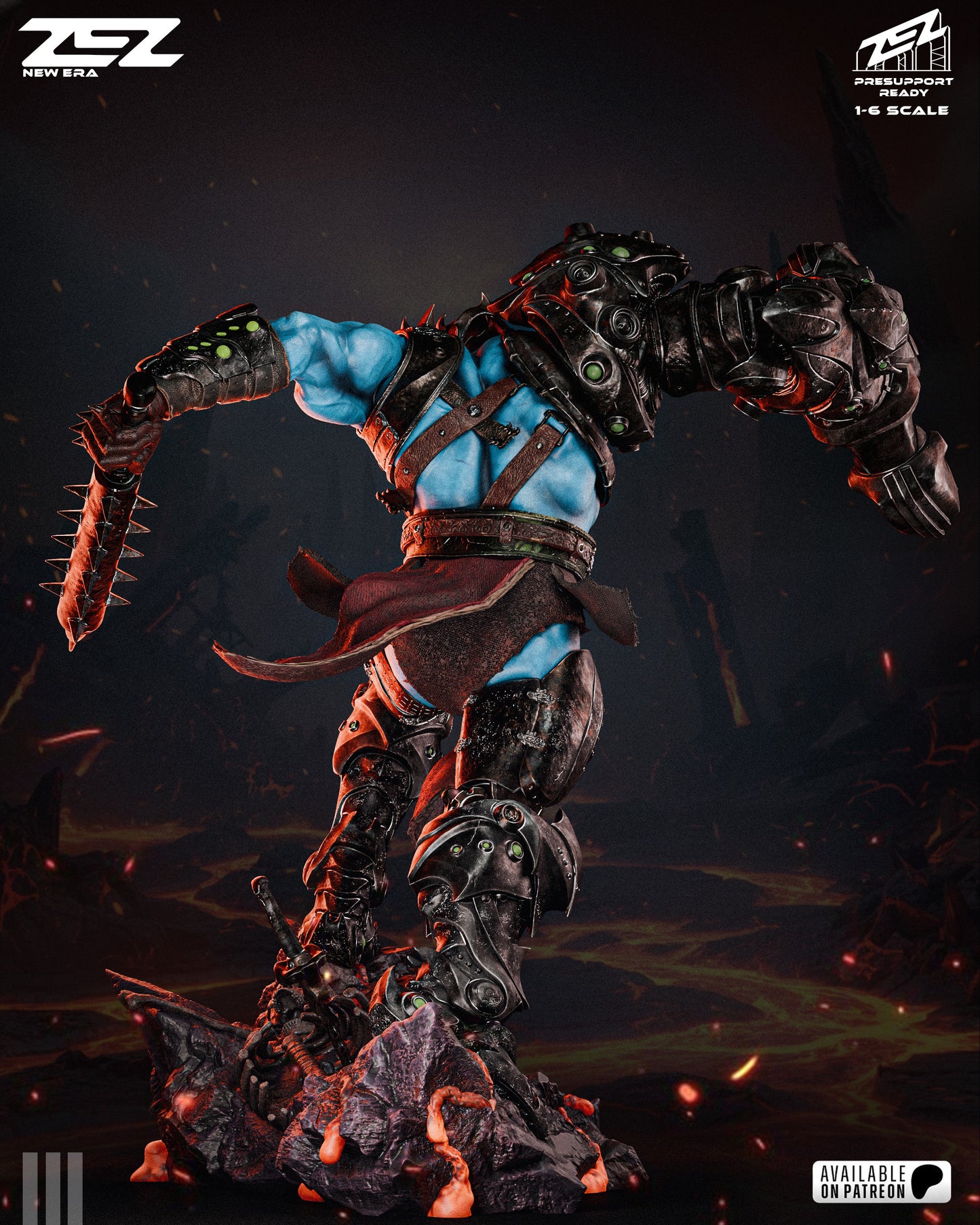 Cyber Jaw Warlord Figure – Collectible Fantasy Statue – Fanart