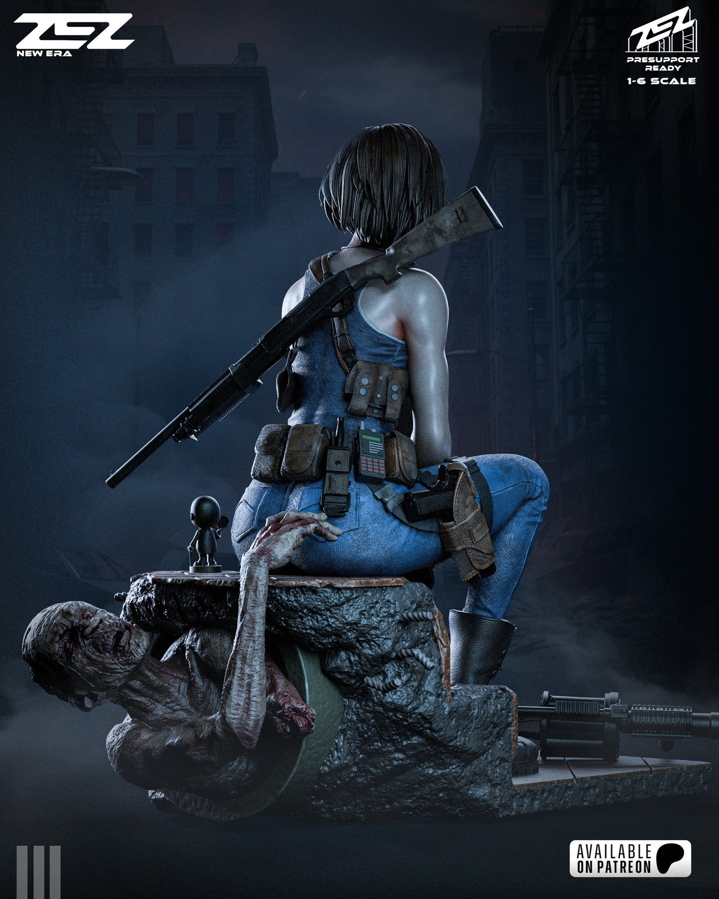Jill Zombie Hunter | RPG Resin Statue | Fan Art Collectible