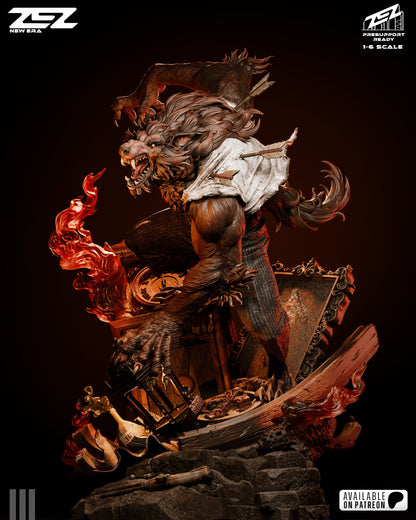 Moon Werewolf Beast Figure – Collectible Horror Statue – Fanart