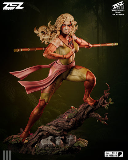 Feline Speed Warrior Figure – Collectible Fantasy Statue – Fanart