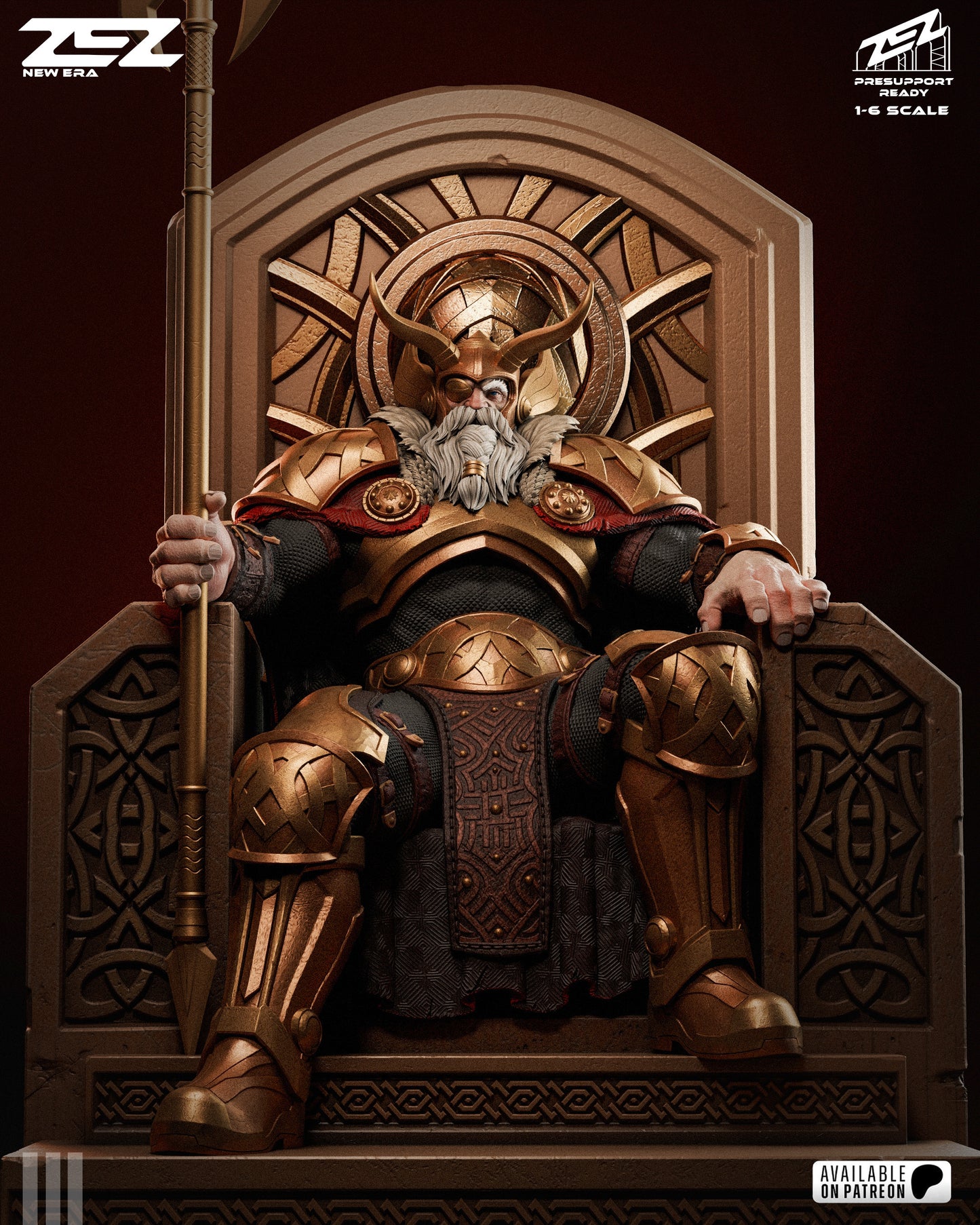 Allfather Throne King Figure – Collectible Fantasy Statue – Fanart