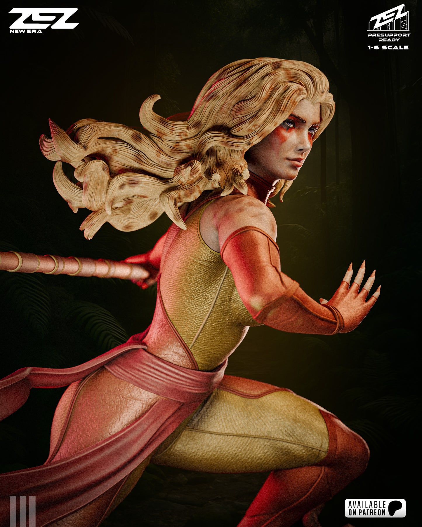 Feline Speed Warrior Figure – Collectible Fantasy Statue – Fanart