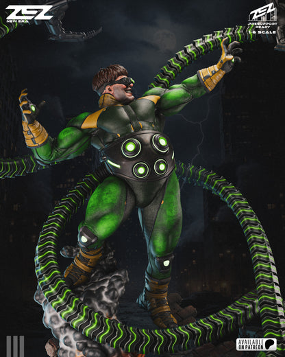 Mechanical Tentacle Scientist Figure – Collectible Villain Statue – Fanart