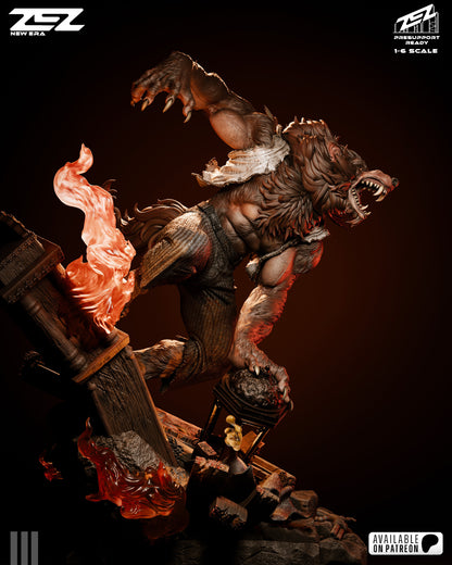 Moon Werewolf Beast Figure – Collectible Horror Statue – Fanart