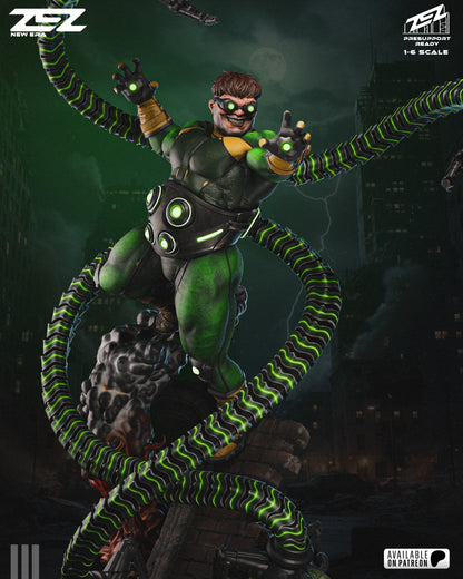 Mechanical Tentacle Scientist Figure – Collectible Villain Statue – Fanart