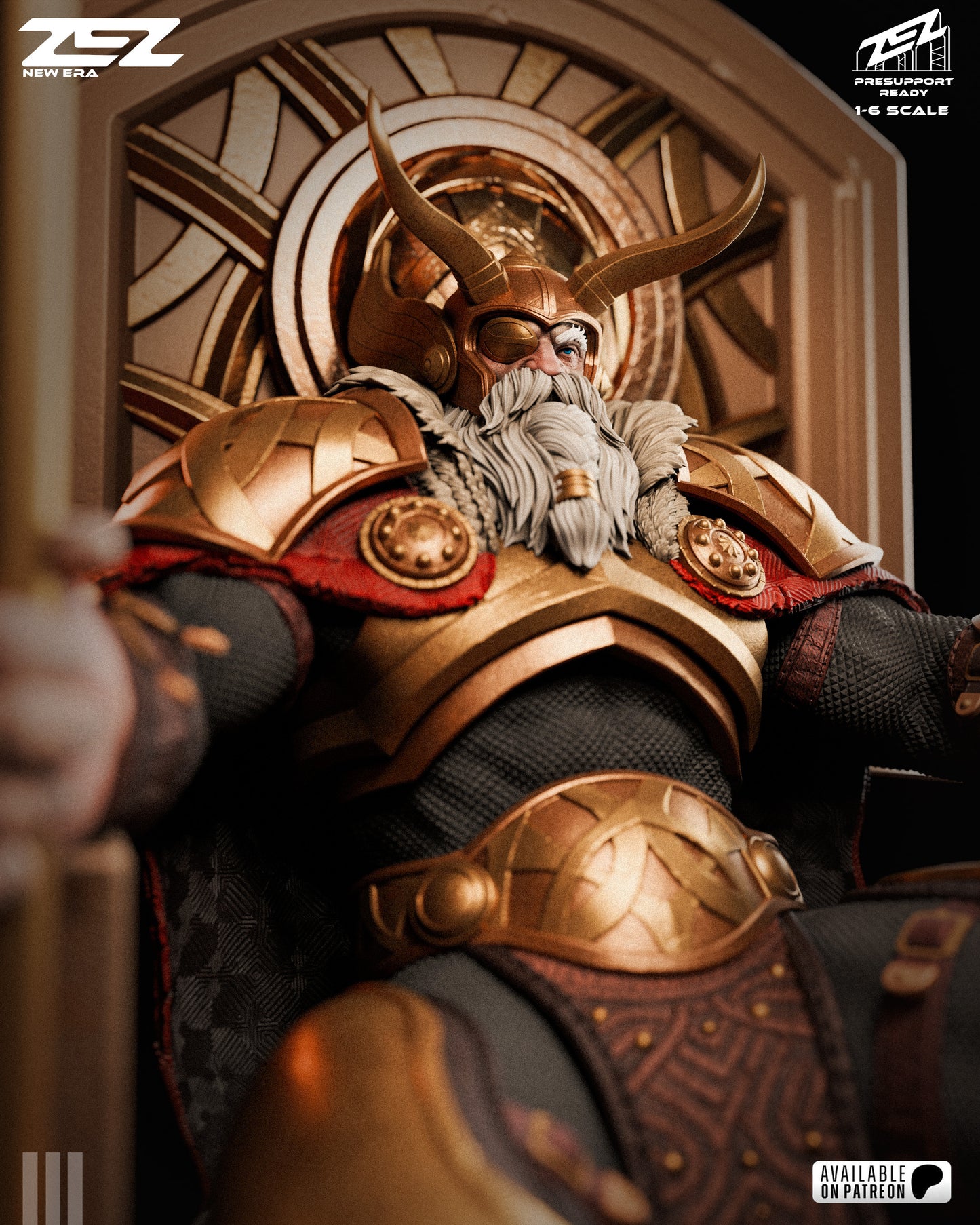 Allfather Throne King Figure – Collectible Fantasy Statue – Fanart
