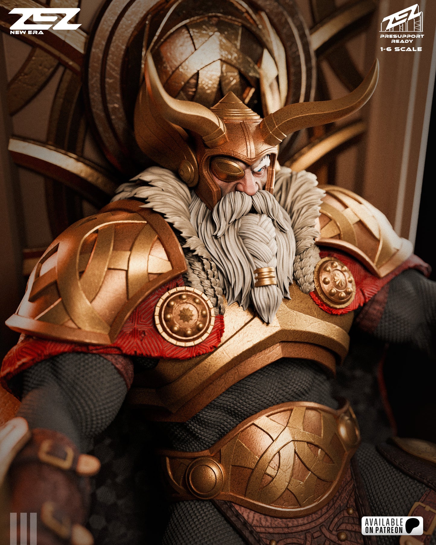 Allfather Throne King Figure – Collectible Fantasy Statue – Fanart