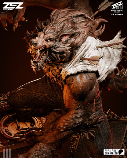 Moon Werewolf Beast Figure – Collectible Horror Statue – Fanart