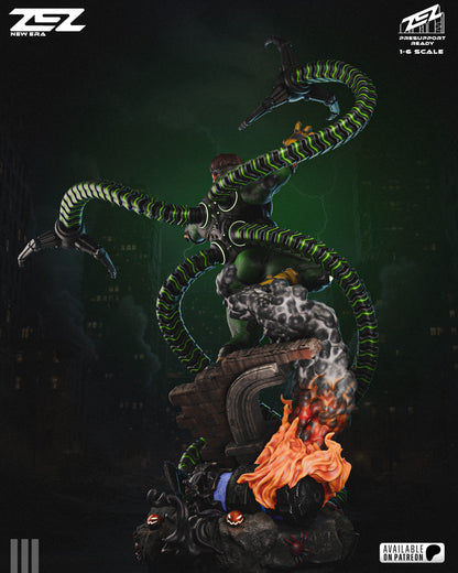 Mechanical Tentacle Scientist Figure – Collectible Villain Statue – Fanart