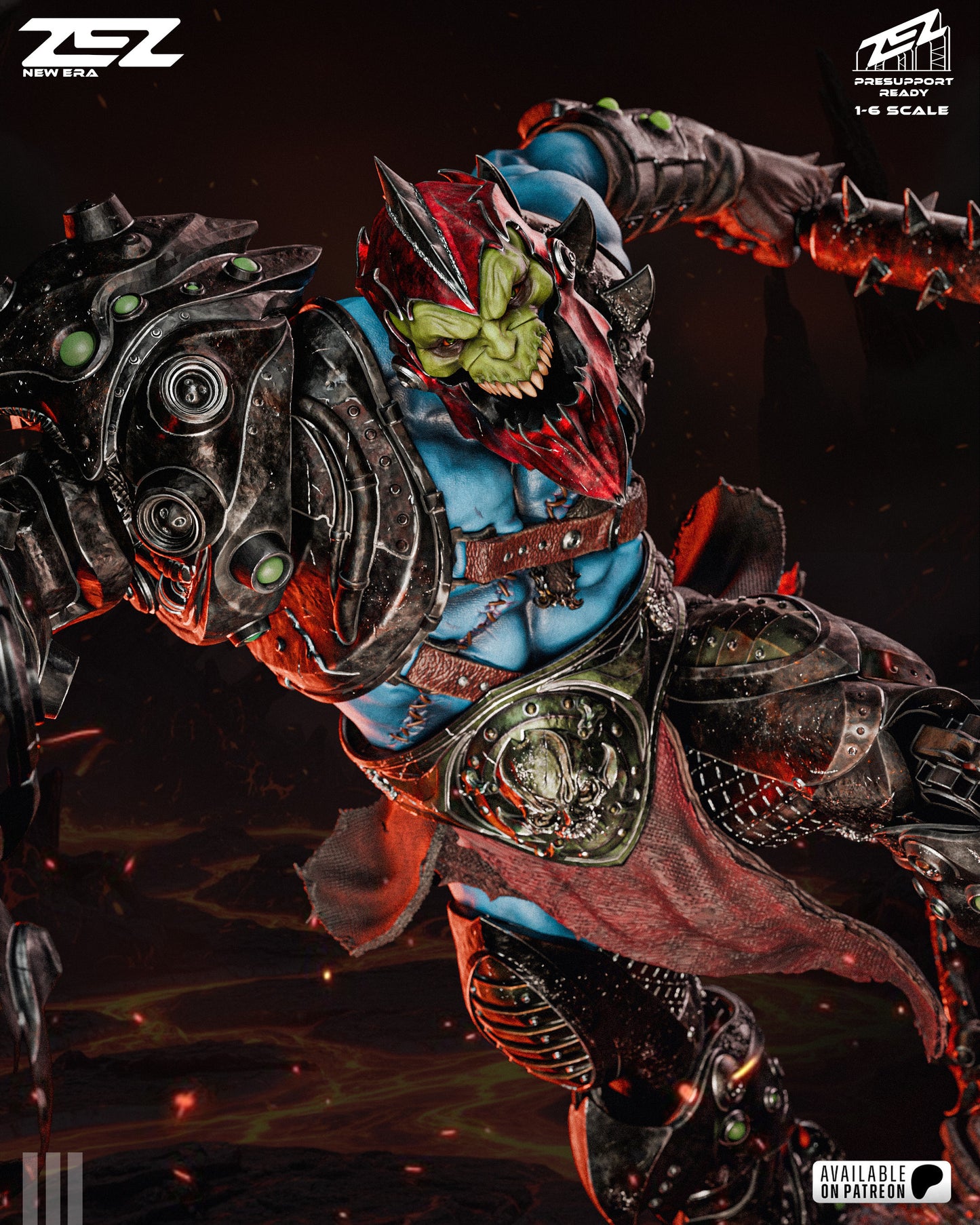 Cyber Jaw Warlord Figure – Collectible Fantasy Statue – Fanart