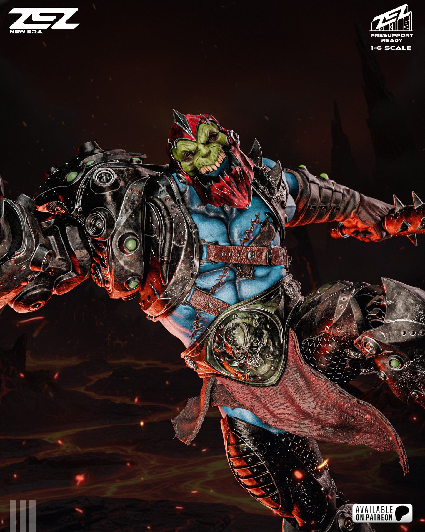 Cyber Jaw Warlord Figure – Collectible Fantasy Statue – Fanart