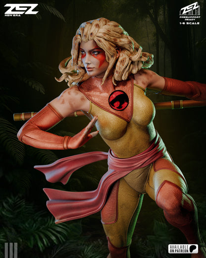 Feline Speed Warrior Figure – Collectible Fantasy Statue – Fanart
