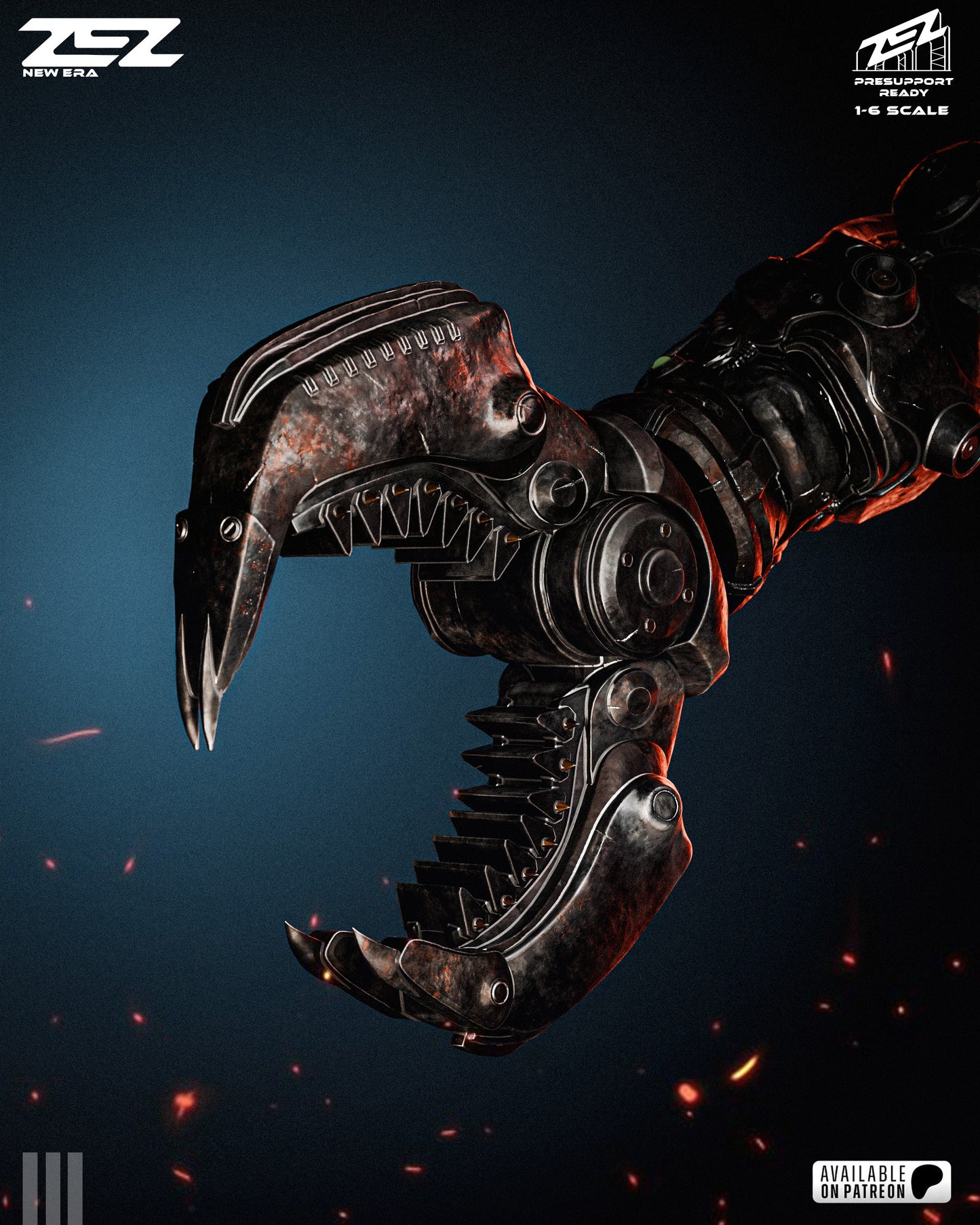 Cyber Jaw Warlord Figure – Collectible Fantasy Statue – Fanart