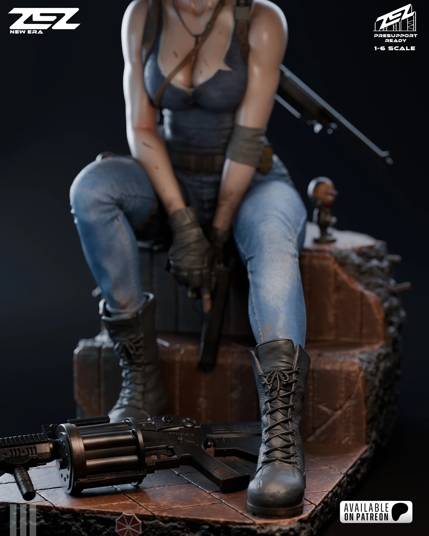 Jill Zombie Hunter | RPG Resin Statue | Fan Art Collectible