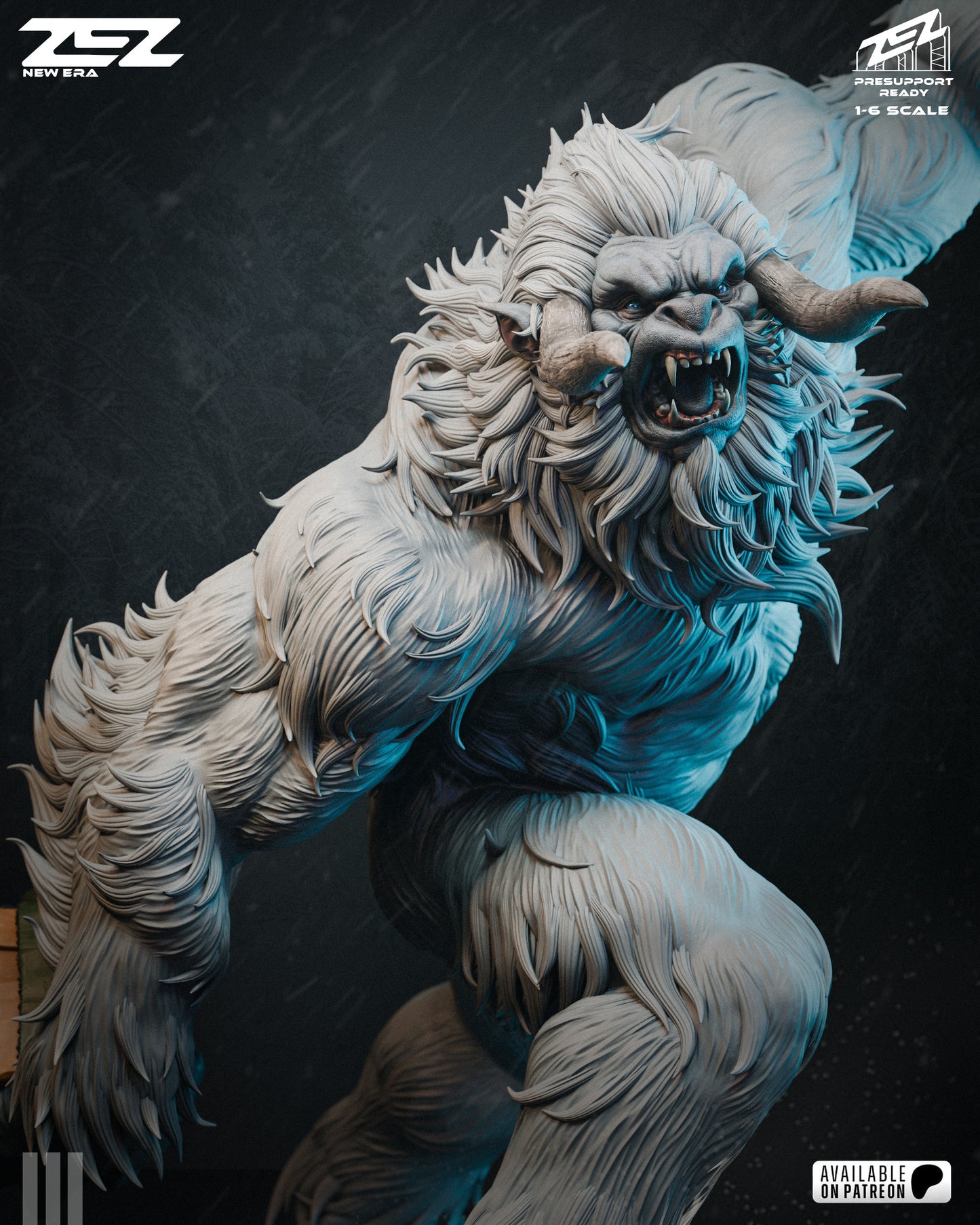 Frozen Mountain Beast Figure – Collectible Fantasy Statue – Fanart