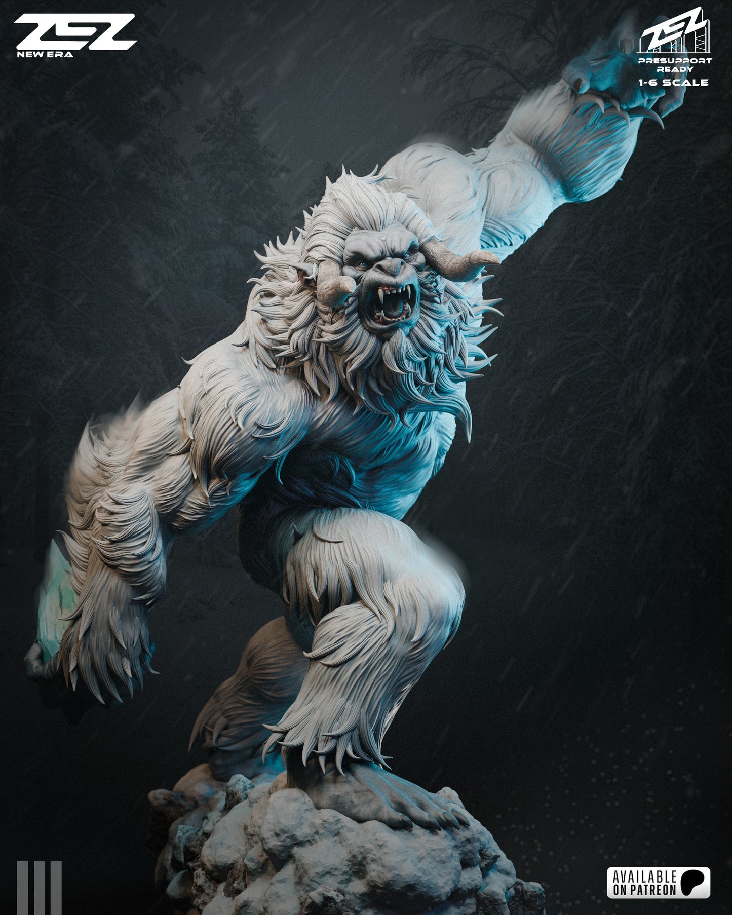 Frozen Mountain Beast Figure – Collectible Fantasy Statue – Fanart