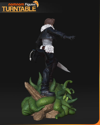 Lone Wolf Hero  Fanart Statue | Handmade JRPG Collectible