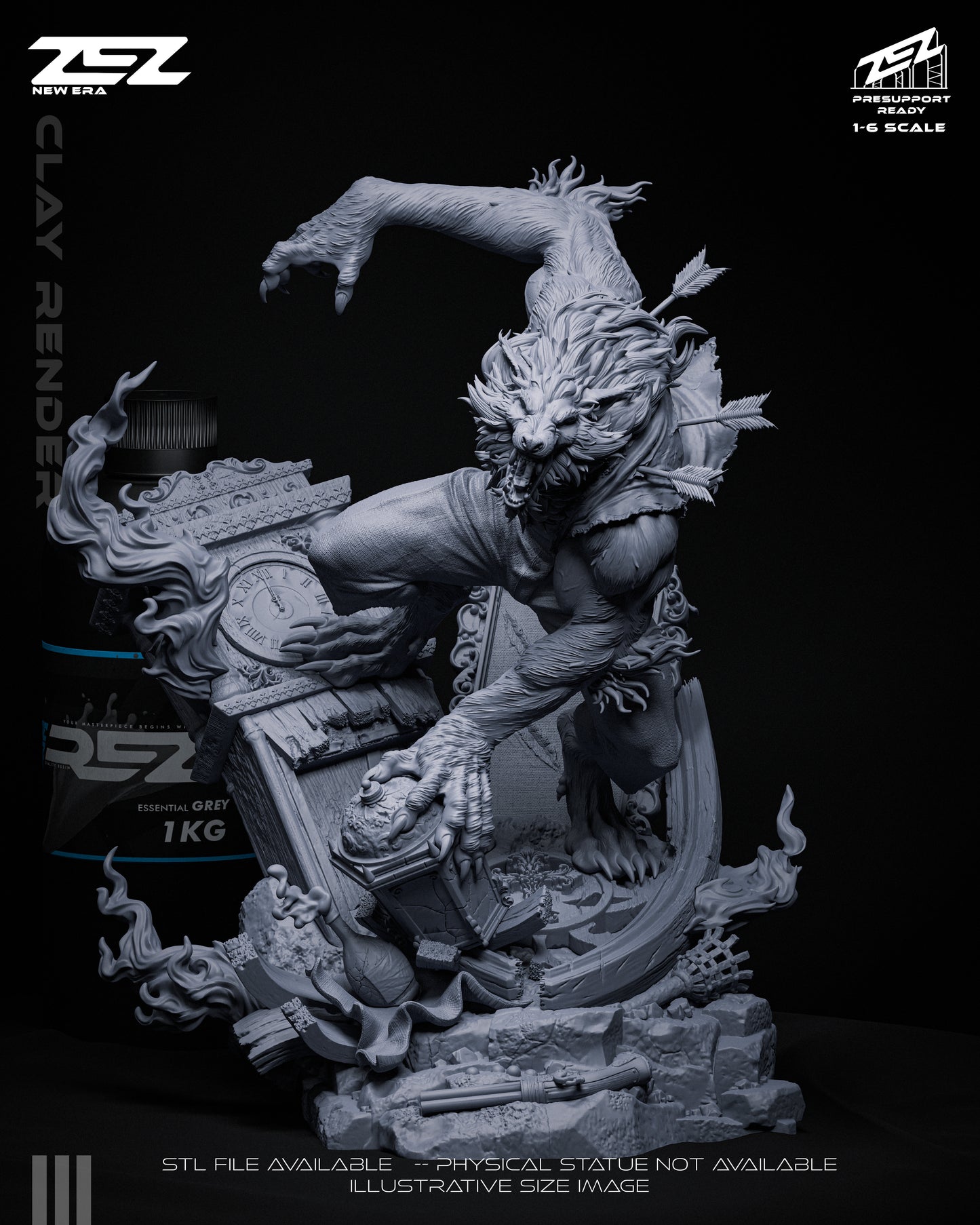 Fear Mask Scare Villain Figure – Collectible Horror Statue – Fanart