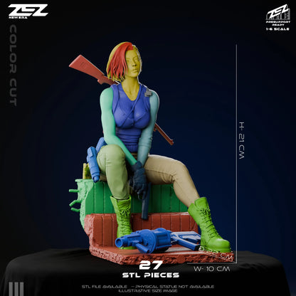 Jill Zombie Hunter | RPG Resin Statue | Fan Art Collectible