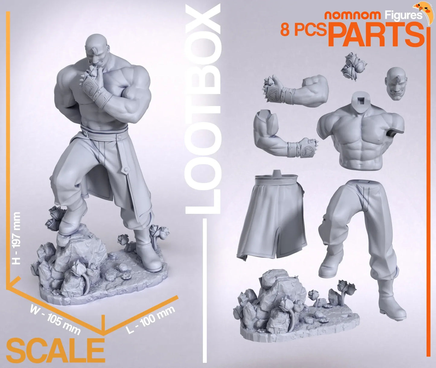Armstrong Muscle Alchemist Figure – Collectible Fantasy Statue – Fanart