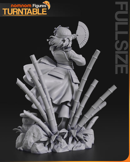Hand Fan Warrior Figure – Collectible Fantasy Statue – Fanart