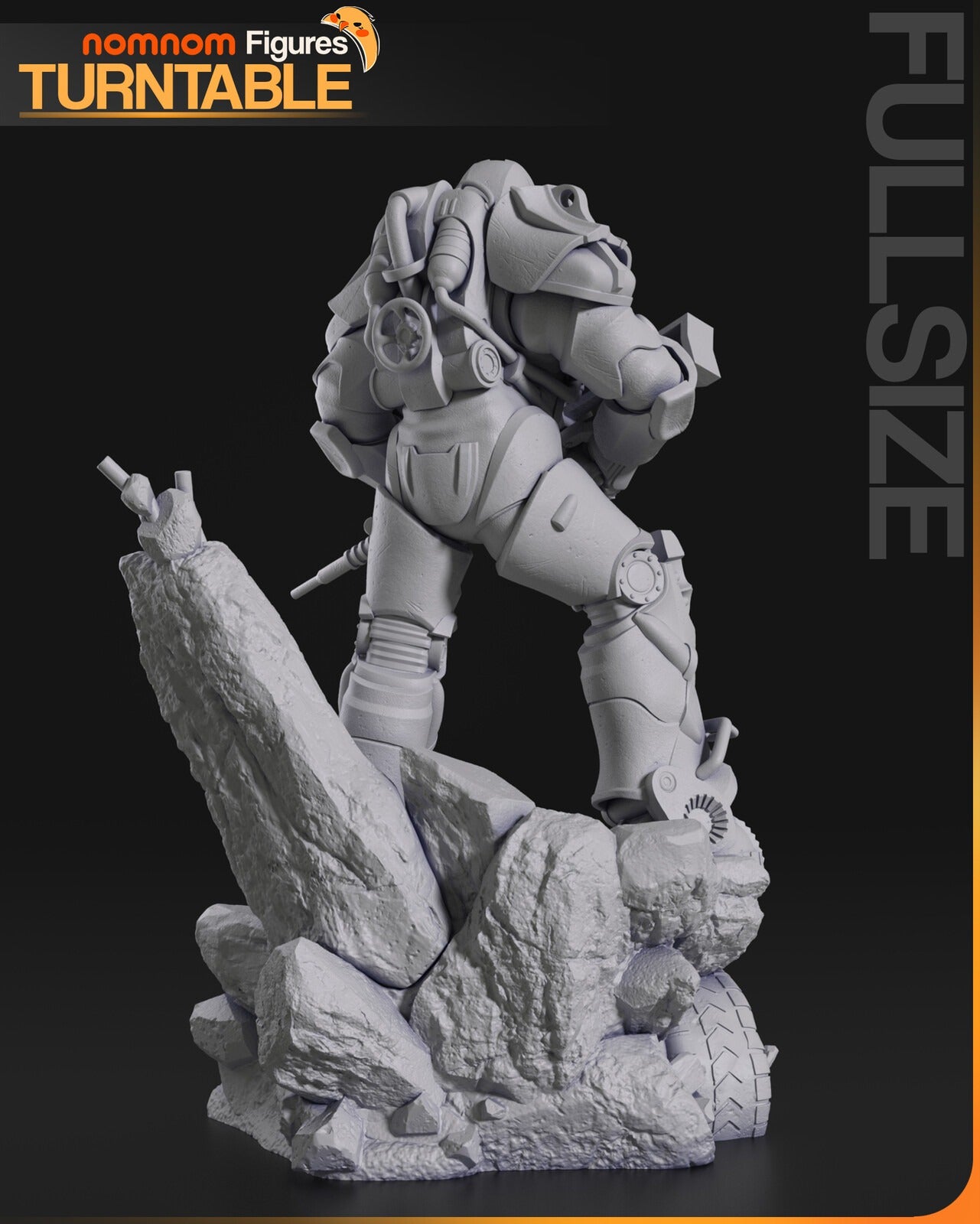 Heavy Power Armor Warrior Figure – Collectible Sci-Fi Statue – Fanart