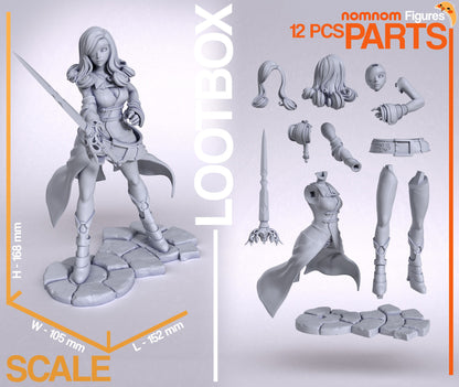 Noble Knight Warrior Figure – Collectible Fantasy Statue – Fanart