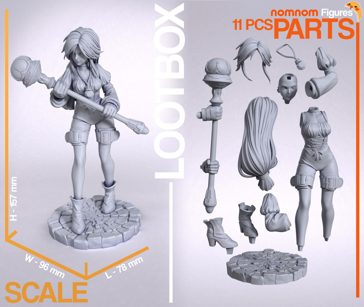 Royal Summoner Princess Figure – Collectible Fantasy Decor – Fanart
