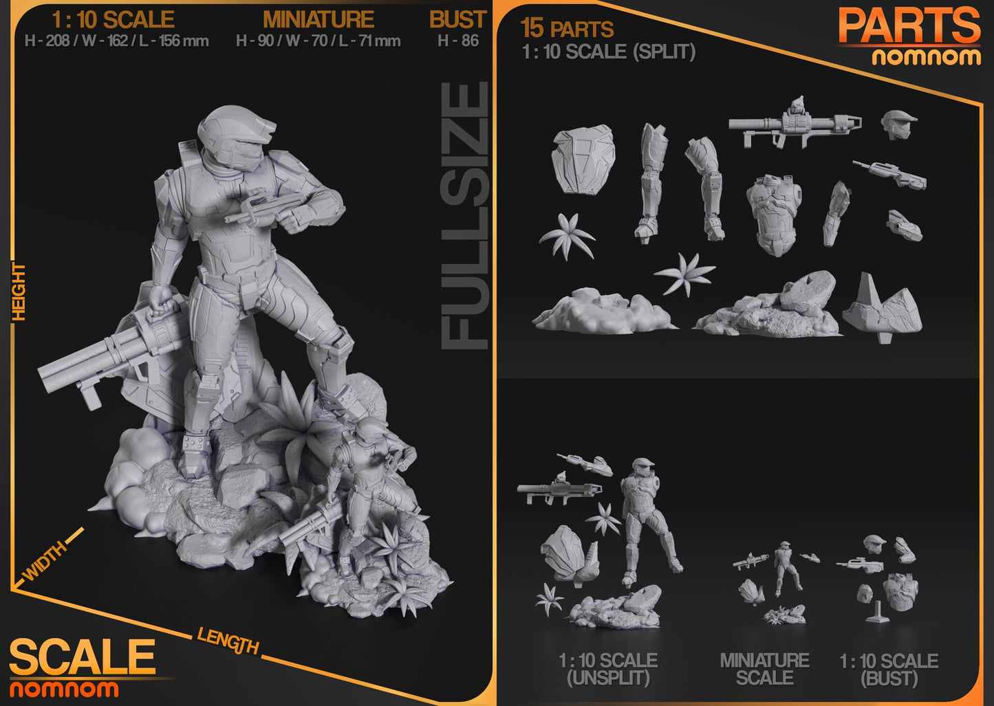 Futuristic Space Super Soldier Figure – Collectible Sci-Fi Statue – Fanart
