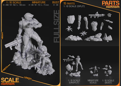 Futuristic Space Super Soldier Figure – Collectible Sci-Fi Statue – Fanart
