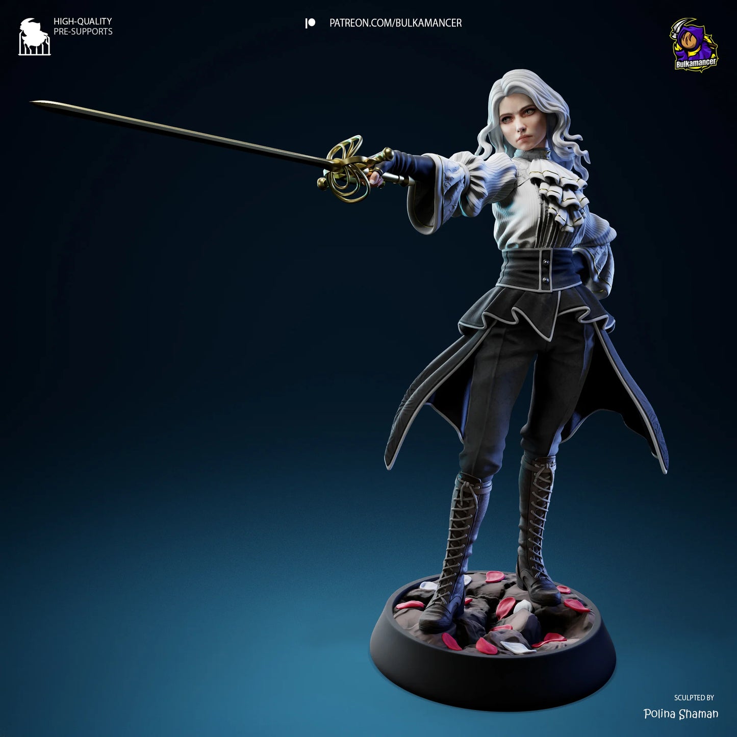 Elegant Warrior – Fanart | RPG Resin Statue | Handmade Collectible