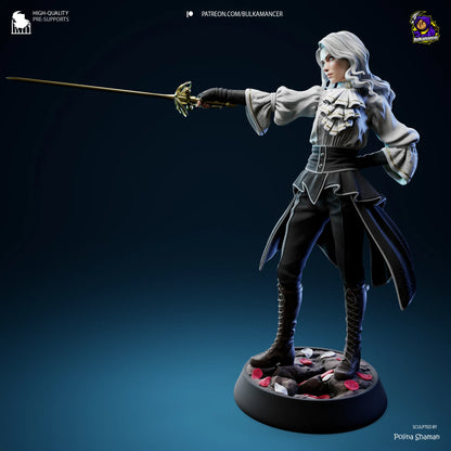 Elegant Warrior – Fanart | RPG Resin Statue | Handmade Collectible