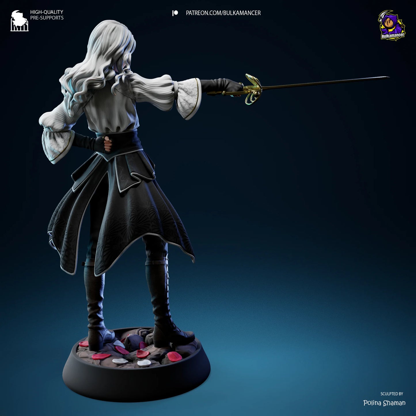 Elegant Warrior – Fanart | RPG Resin Statue | Handmade Collectible