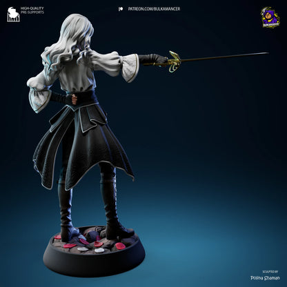 Elegant Warrior – Fanart | RPG Resin Statue | Handmade Collectible