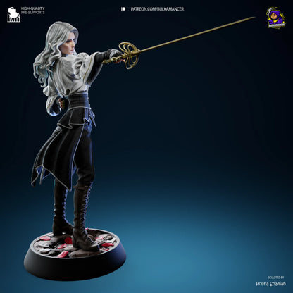 Elegant Warrior – Fanart | RPG Resin Statue | Handmade Collectible
