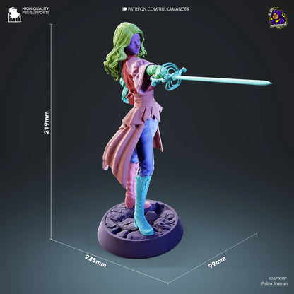 Elegant Warrior – Fanart | RPG Resin Statue | Handmade Collectible