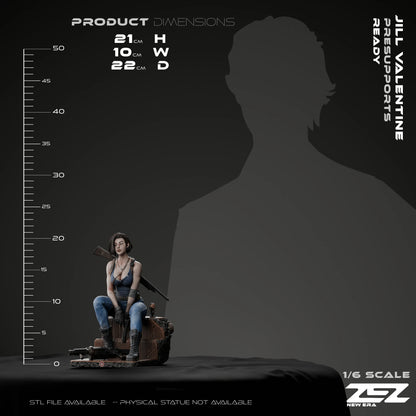 Jill Zombie Hunter | RPG Resin Statue | Fan Art Collectible